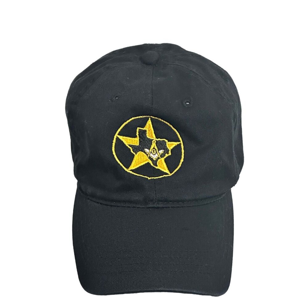 Texas Mason Black Baseball Cap Hat Lone‎ Star Adjustable OSFM